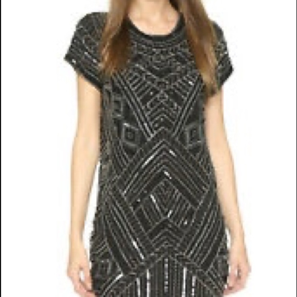 Parker Topaz Embellished Geometric Dress